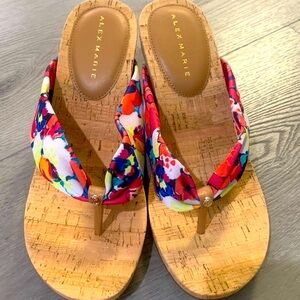 Alex Marie Benata Floral Sandals with Cork Sole